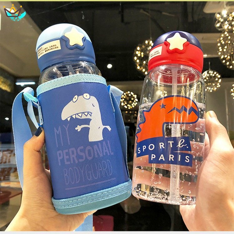 Bình Nước Hình Khủng Long 700ML Kèm Nắp Đậy Cho Bé Uống Nước YUE CRT CR1