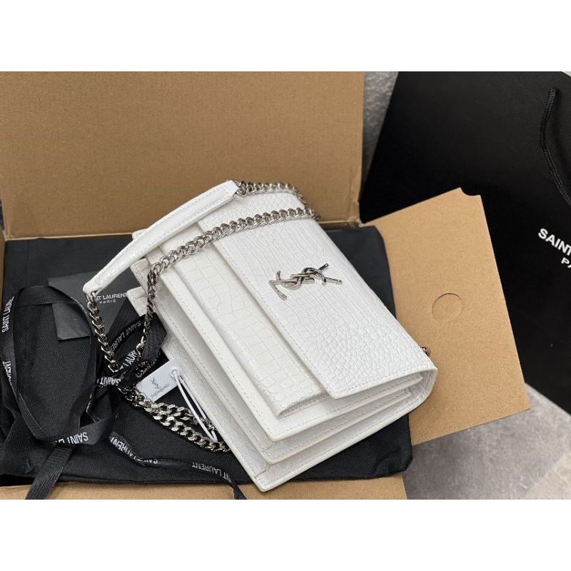 Túi xách nữ Y.Sunset vân cá sấu sz22cm(đen&amp;trắng) chuẩn đẹp fullbox hịn