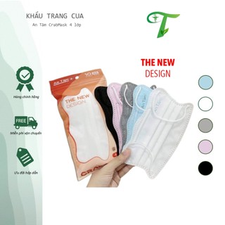  Combo 3 bịch Khẩu trang y tế Crab mask - khẩu trang hình cua chính hãng AN TÂM túi 10 cái 