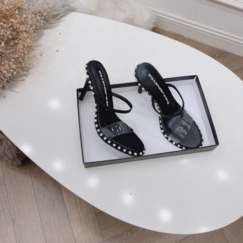Sandal Wang viền đá quai mica chảng lắm luôn về hàng gót đũa