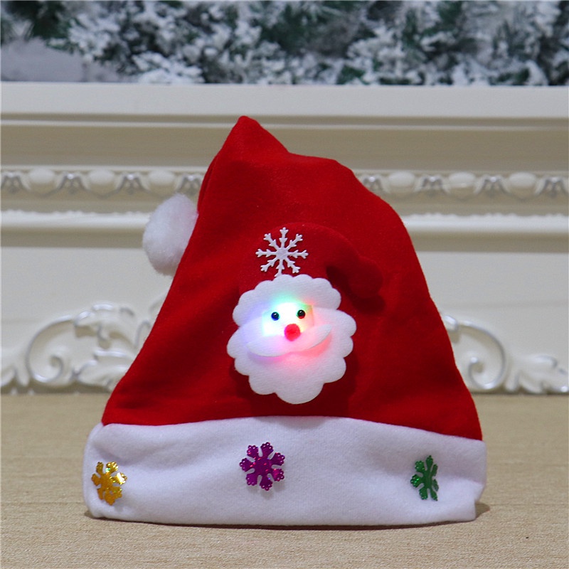 Mũ noel hoạt hình phát sáng cho trẻ em EMA gối nệm cho người việt