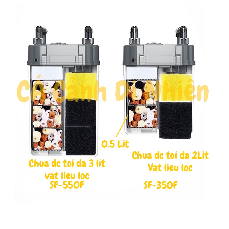Máy lọc treo thành hồ cá SOBO SF-350F 5W SF-550F 7W cho bể cá 30-70 cm kèm lọc váng