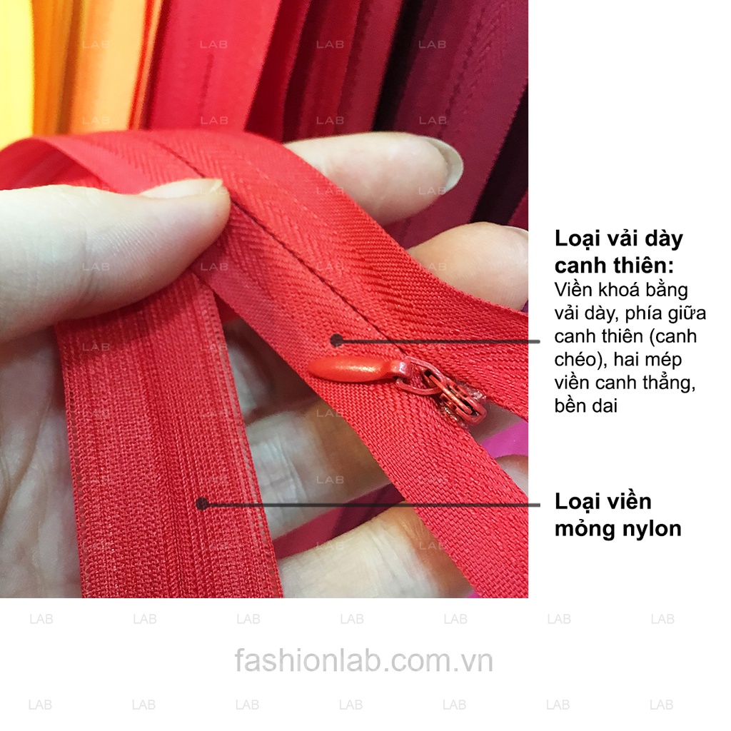 Dây khóa giọt lệ loại viền vải dày canh thiên - Bảng màu 2 #0202