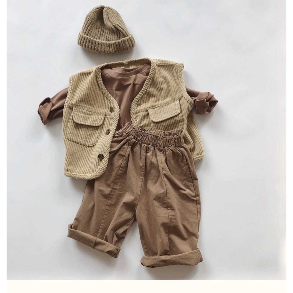 [Babycat] Hàng Có Sẵn! Túi Xách Thiết Kế Mới Thời Trang Theo Phong Cách Nhật HànÁo Sát Nách Kẻ Sọc Phối Túi Kiểu Nhật Bản Thời Trang Mùa Thu 2022 Cho Bé