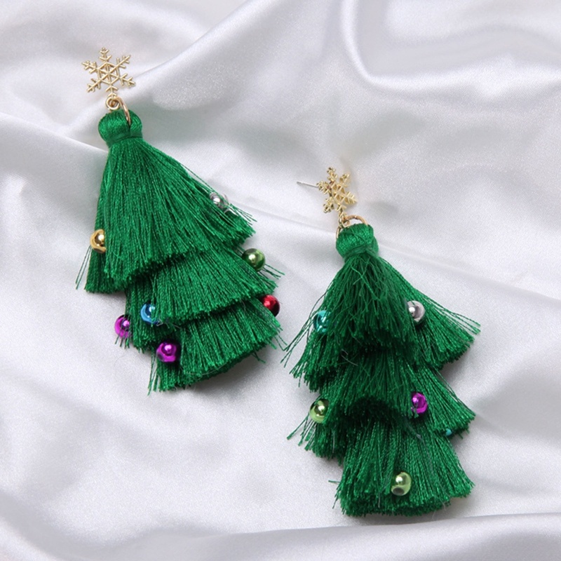 Khuyên Tai Hợp Kim Dáng Dài Phong Cách Giáng Sinh Cho Nữ