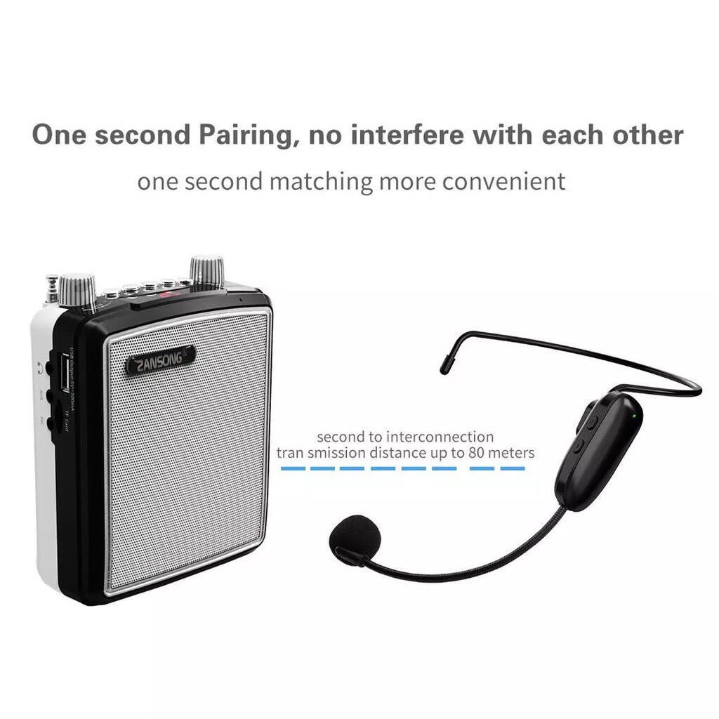 Máy trợ giảng bluetooth Zansong M88 tặng mic có dây mic không dây củ sạc