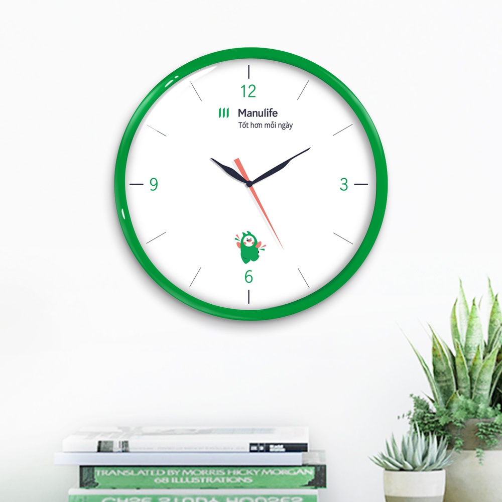 Đồng hồ treo tường Manulife inlogo theo yêu cầu daiichi, aia, prudential