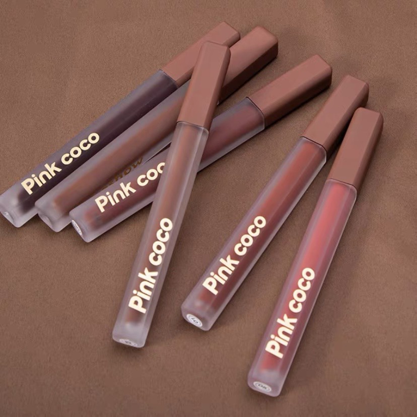 Son kem bùn son kem lì PINK COCO bền màu mướt môi Maffick kèm gương cô gái MAFI37 Pinkcoco PICO03