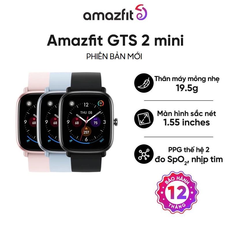 Đồng hồ thông minh Amazfit GTS 2 Mini (Phiên bản mới) - Hàng Chính Hãng - Bảo Hành 12 Tháng