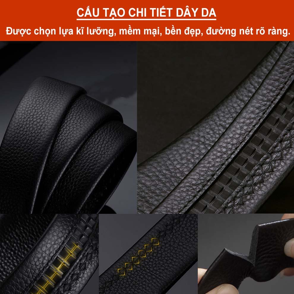 Thắt lưng nam chữ H da bò thật cao cấp kengshop-057009