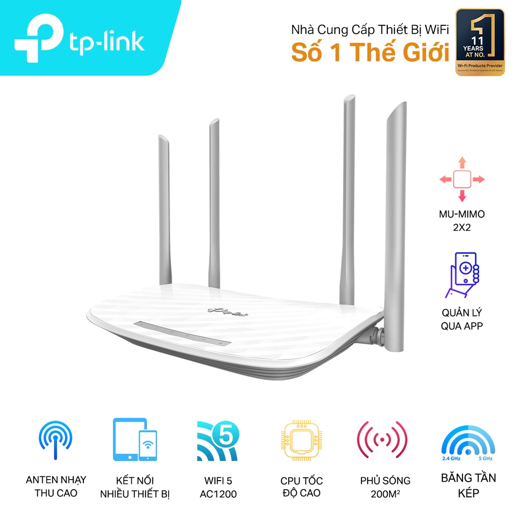 Bộ phát wifi TP-Link Archer C50 băng tần kép AC1200Mbps (Chính Hãng)