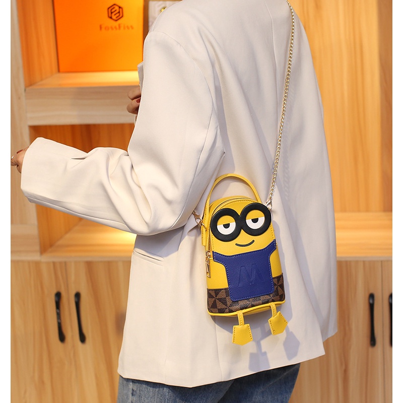 Túi Đựng Điện Thoại / Chìa Khóa / Son Môi Cỡ Lớn Họa Tiết Minion Dễ Thương Cho Cặp Đôi