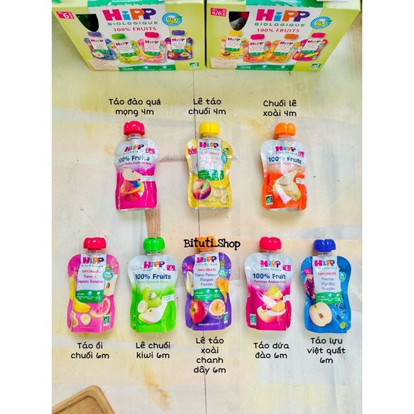 Trái cây hoa quả nghiền Hipp Pháp cho bé từ 4 tháng - hàng air Bituti Shop