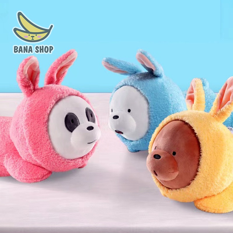 Gấu bông anh em gấu Bare Bear Chúng tôi đơn giản là gấu mặc áo bông cosplay thỏ nằm