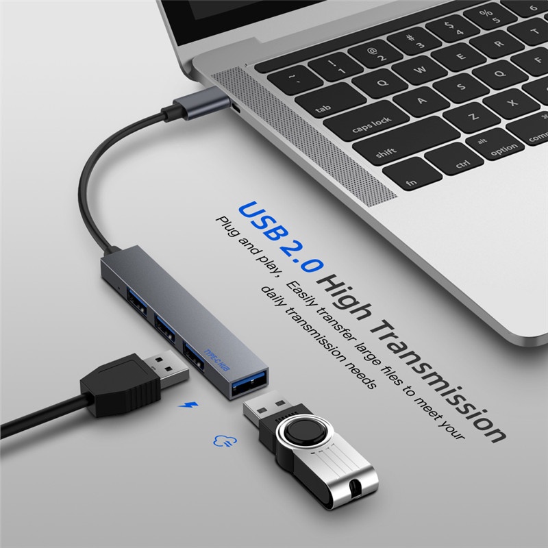 Cáp ChuyểN ĐổI HUB 4 CổNg USB-C Sang USB 2.0 Cho Macbook Pro iMac PC Laptop Notebook