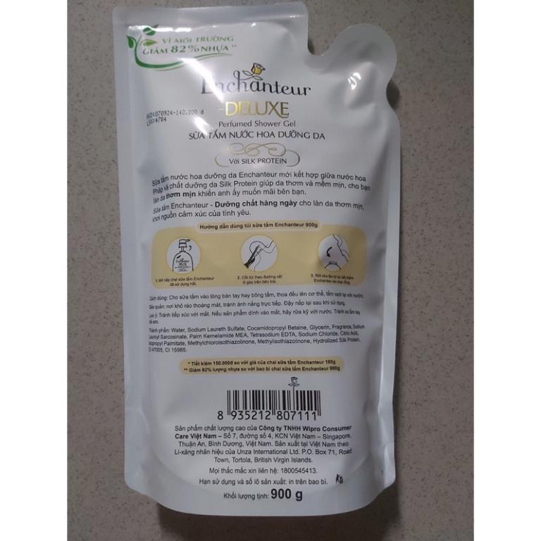Túi sữa tắm gia đình Enchanteur 900g Date mới sx