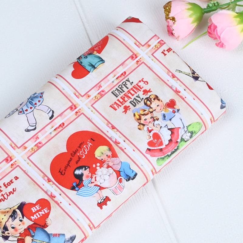 Thiết kế cô gái thẻ cổ điển 100% vải cotton cho khăn giấy vải may chất liệu may vá tự làm thủ công mỹ nghệ