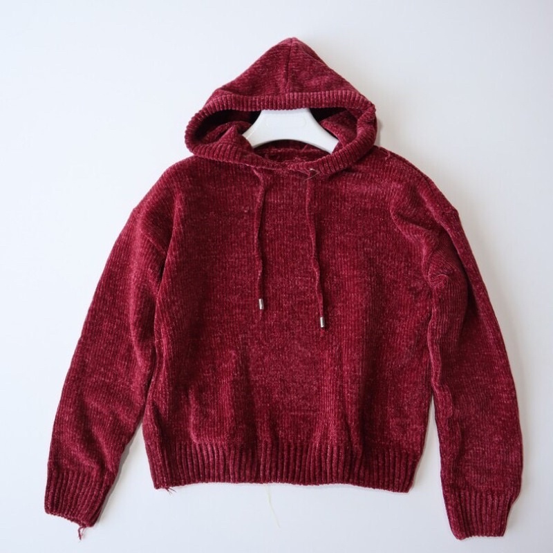 Áo hoodie len nhung