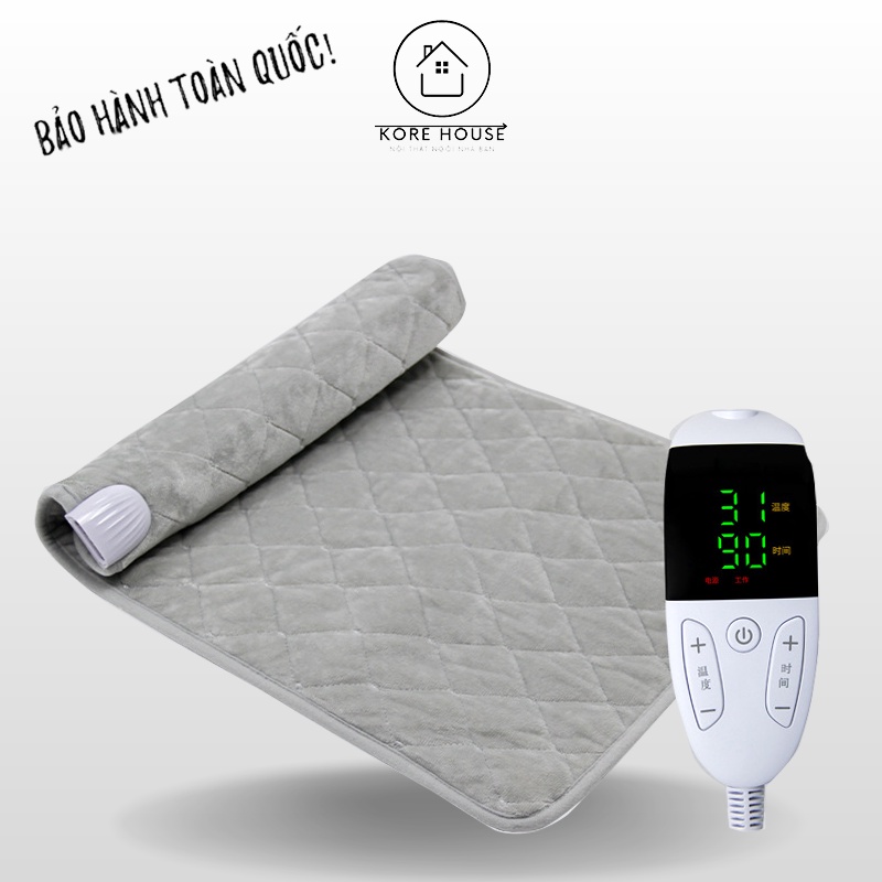 Chăn Điện Sưởi Ấm 2 Vùng Độc Lập Kích Thước 200x180cm, Nệm Điện Nỉ Nhung  Có Thể Giặt Bằng Nước An Toàn