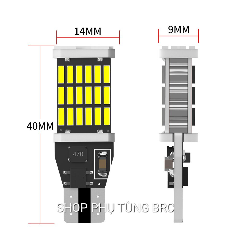 Đèn led xi nhan siêu chất T15, T10 tích hợp 45 bóng led lắp cho xe máy, đèn lùi ô tô .