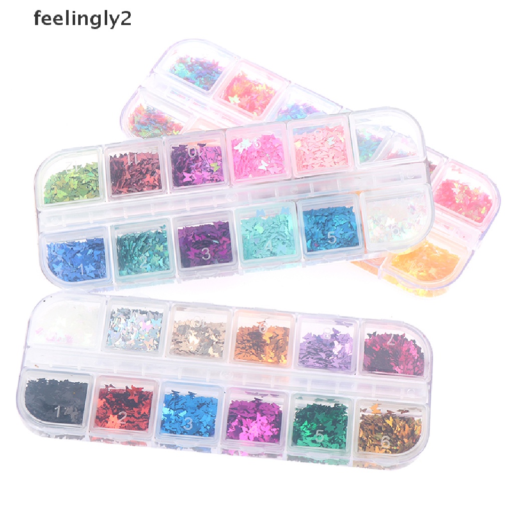 [Hàng Có Sẵn] Kim Tuyến Hình Bướm Lấp Lánh Hỗn Hợp Trang Trí Móng Tay Nghệ Thuật (F)