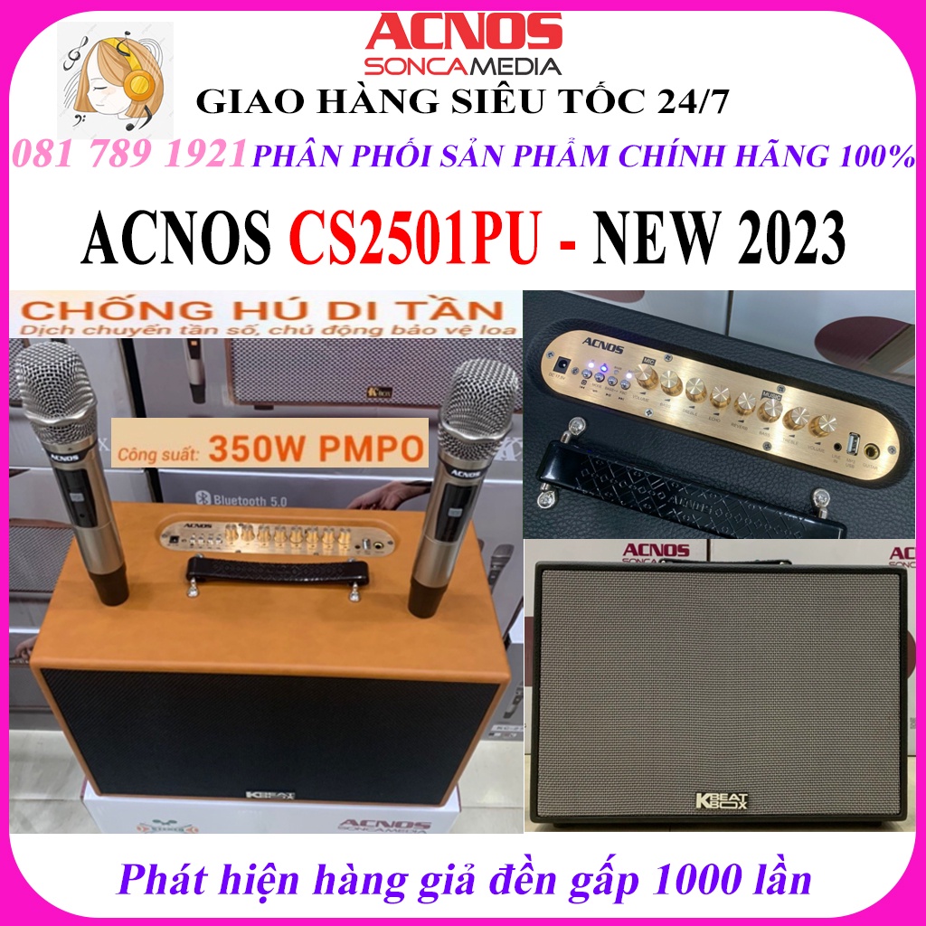 Loa Karaoke Acnos CS2501PU, Công suất PMPO 350W, Bảo hành chính hãng