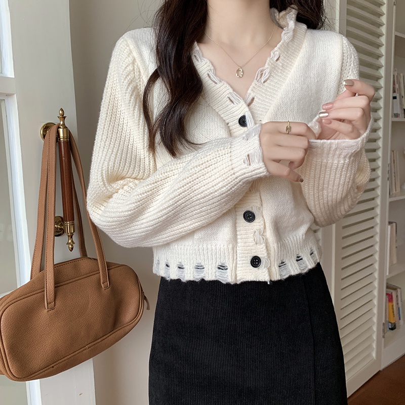 Áo Khoác cardigan Dệt Kim Cổ Chữ V Thiết Kế Mới Thời Trang Mùa Thu Đông Dành