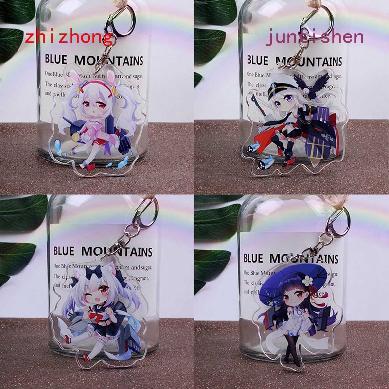 Zhizhong Azur Lane Anime Acrylic Keyring Keychain Keyfob  6cm