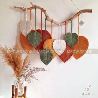 Mành macrame 10 lá tông mùa hạ treo tường trang trí phòng ngủ, homestay, quán cafe