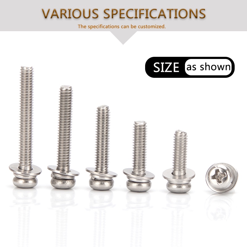 Vít Đầu Chữ Thập Bằng Thép Không Gỉ m2 m2.5 m3 m4 m5 5mm