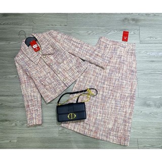 Áo dạ tweed 4 túi dáng lửng