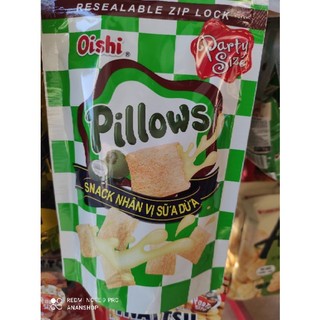Snack Oishi Pillows nhân sữa dừa gói 85g, Party size