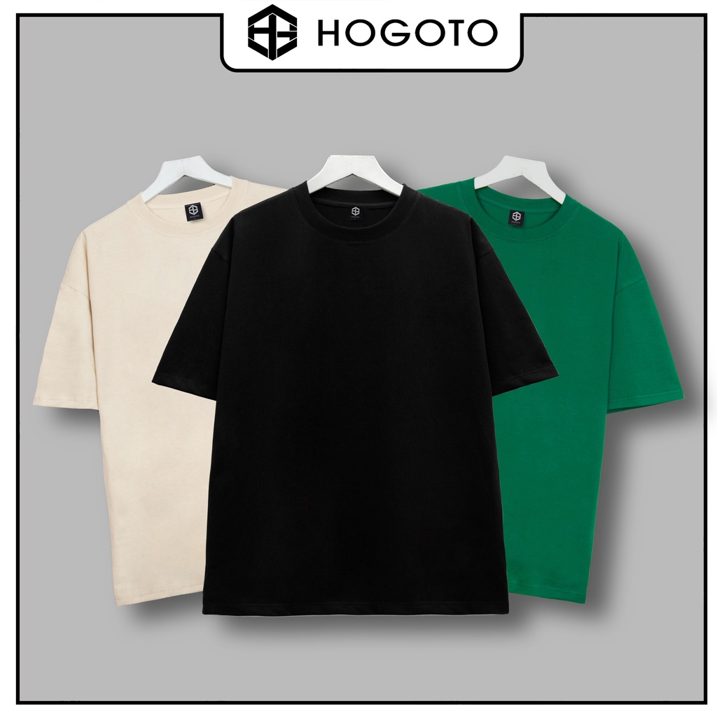 Áo thun Trơn basic Hogoto shop , Áo thun unisex nam nữ form rộng oversize chất liệu 100% Cotton