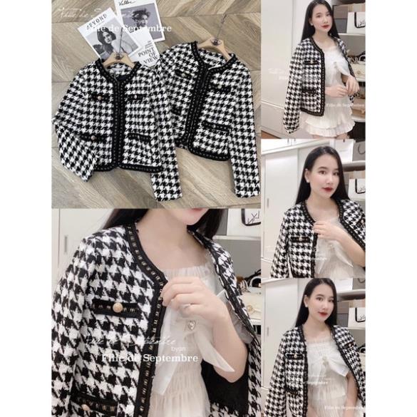 Áo dạ caro túi ngang sẵn hàng AD06