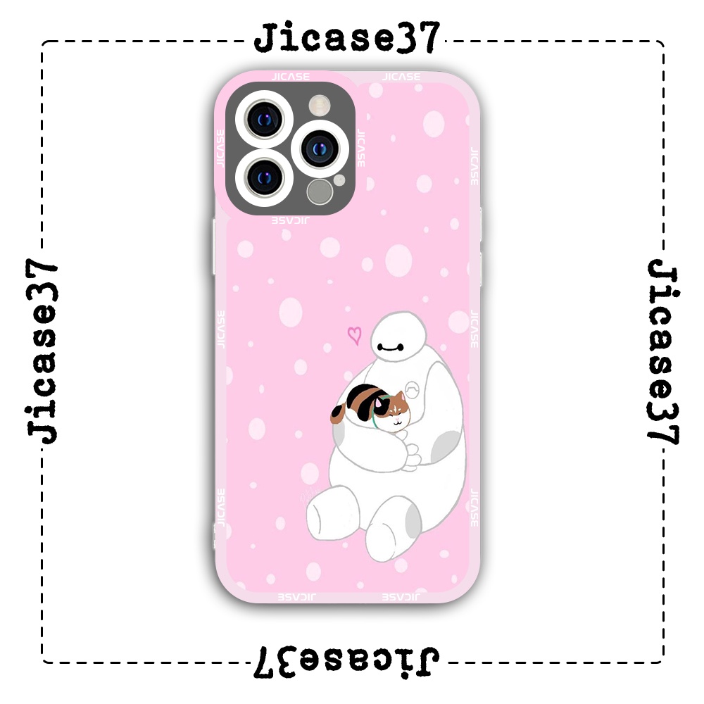 Ốp lưng iphone cạnh vuông Jicase big hero 6 và mèo 6plus/6s/6splus/7/7plus/8/8plus/x/xs/11/12/pro/max/plus/promax
