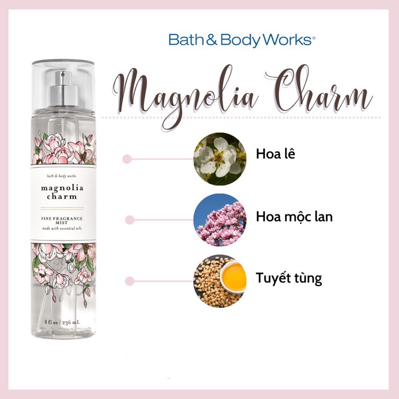 Xịt thơm bodymist 236ml - Magnolia Charm