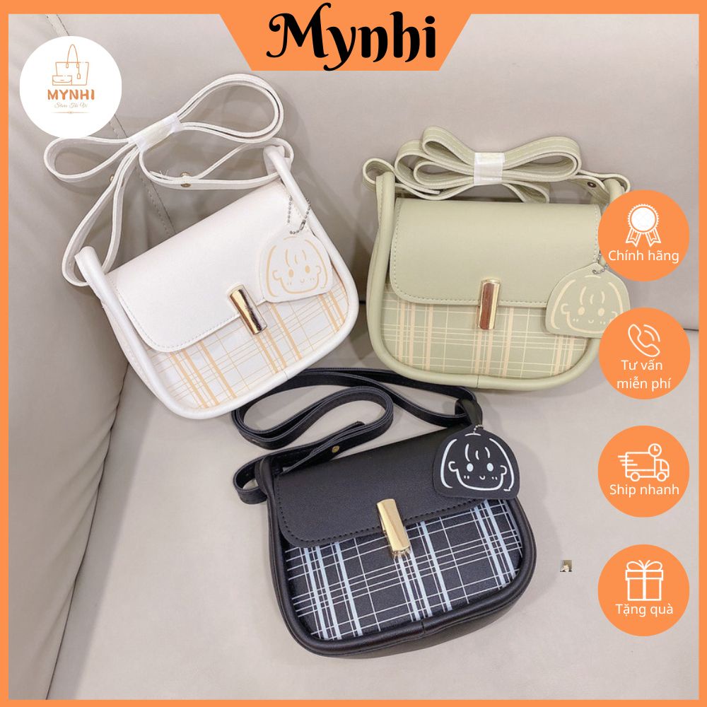 Túi đeo chéo túi xách nữ họa tiết kẻ sọc chất da cao cấp SMN441