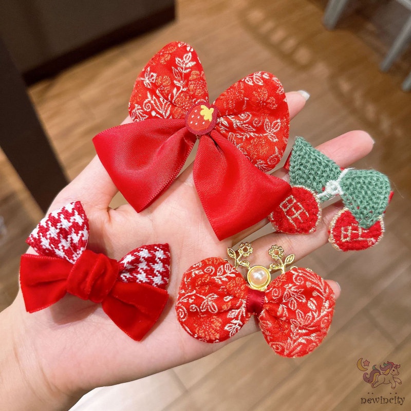 Set 9 Kẹp Tóc Phong Cách Năm Mới Hàn Quốc Cho Bé Gái