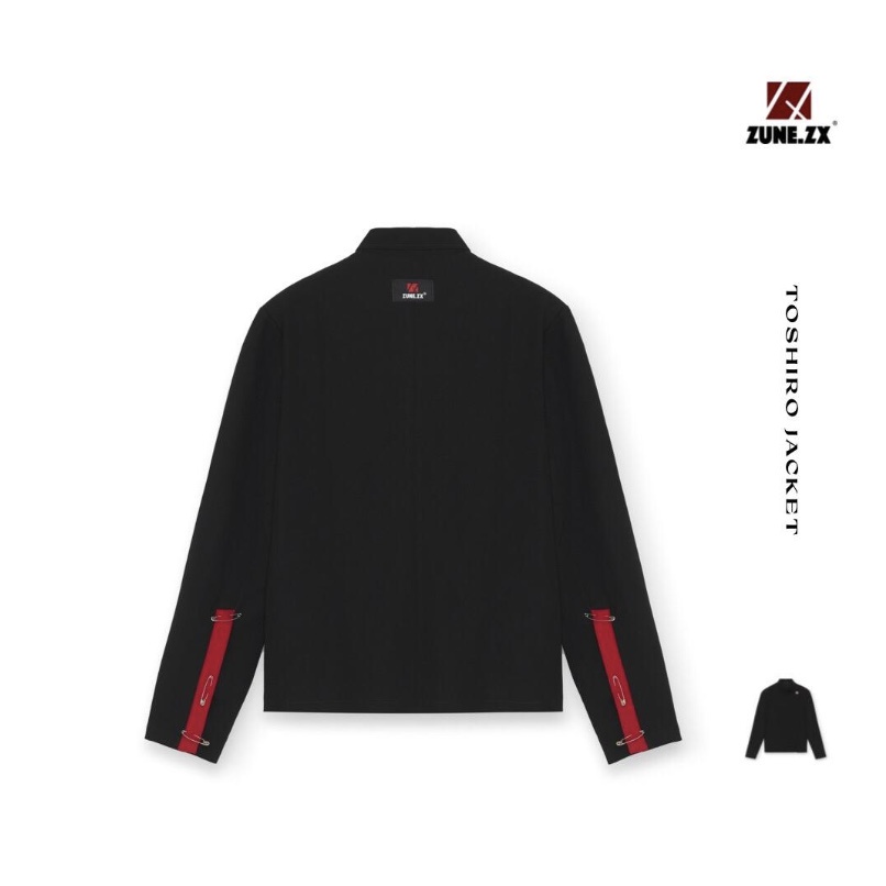Áo khoác unisex Zune.zx đen kèm phụ kiện ghim băng, nút cài phong cách đồng phục nam sinh Nhật Bản, Toshiro jacket