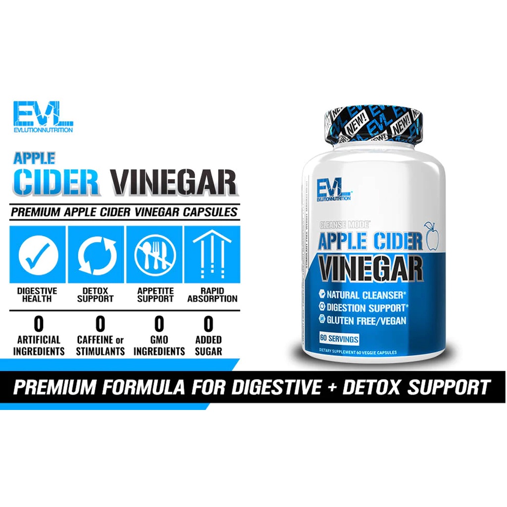 EVL CLEANSEMODE APPLE CIDER VINEGAR Viên Uống Hỗ Trợ Tiêu Hóa Và Giải Độc, Hỗ Trợ Giảm Cân Từ Mỹ 60 VIÊN