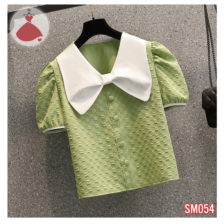 SOBIN BIG SIZE KG ÁO SƠ MI CỔ NƠ, ÁO SƠ MI NỮ THỜI TRANG SM054