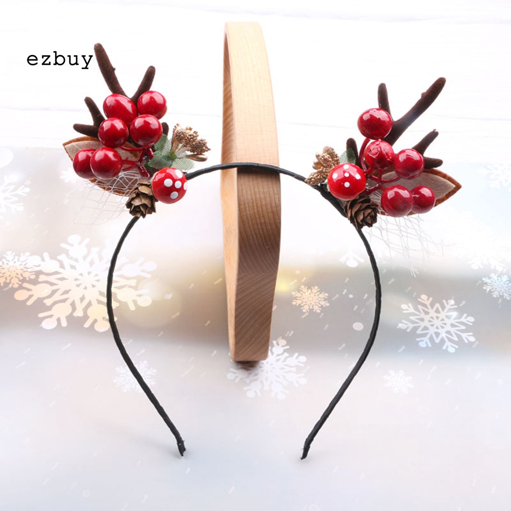 1 / 1 Cặp Băng Đô Cài Tóc Hình Tuần Lộc Giáng Sinh Co Giãn Tốt Không Đau Có Thể Tái Sử Dụng