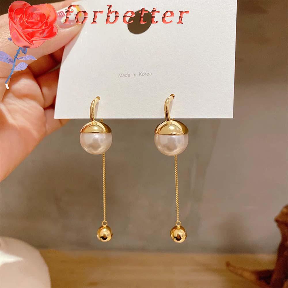 Bông tai dáng dài đính ngọc trai giả thời trang dành cho nữ