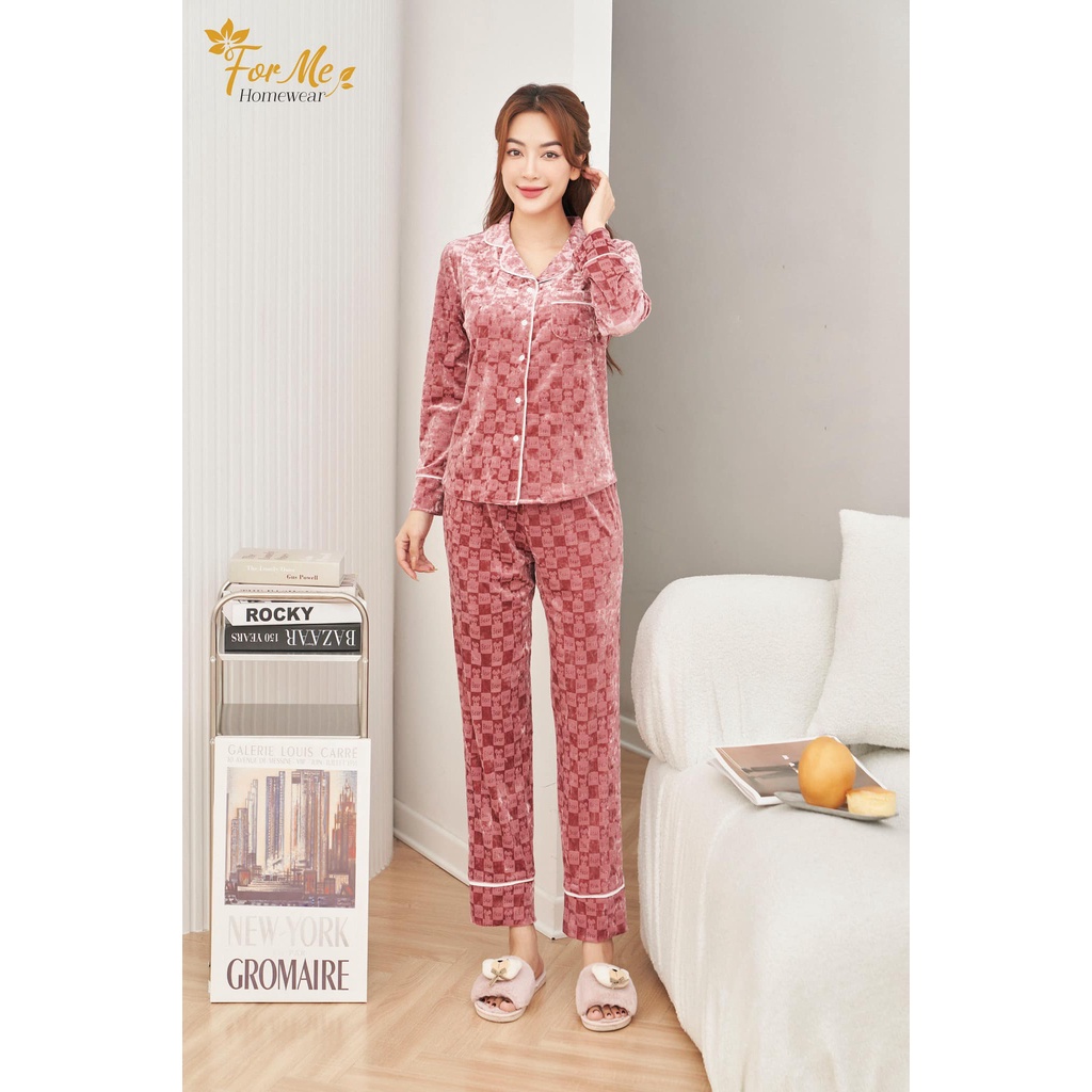 Bộ Nhung Tuyết Họa Tiết 04, ForMe Pijama
