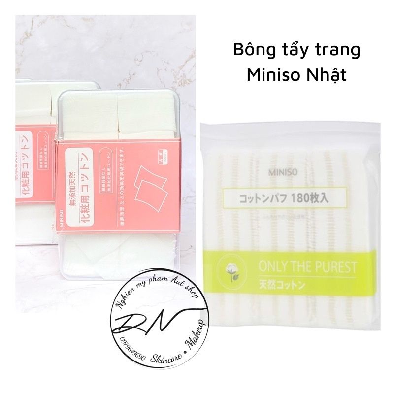 (Hộp 1000 miếng/ Túi 180 miếng) Bông Tẩy Trang Miniso Nhật Bản