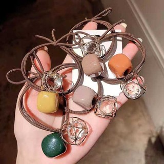 Dây buộc tóc cao su đính đá pha lê phong cách hàn quốc cho nữ