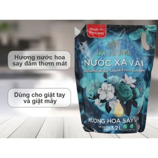 Nước xả vải IZI HOME hương hoa say đắm túi 3.2 lít- Hương hoa say đắm an toàn cho da