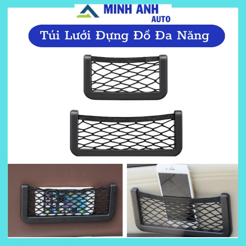 Túi Lưới Để Điện Thoại Trên Ô Tô Tiện Lợi Đựng Đồ Trên Oto