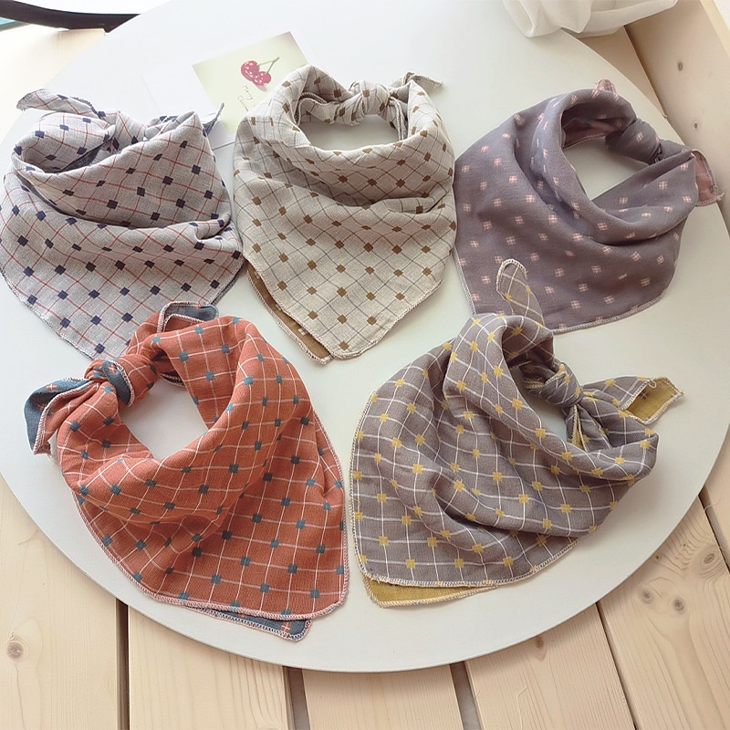 Khăn Choàng Cổ Hình Tam Giác / Vuông Chất Liệu Cotton Mỏng Thời Trang Cho Bé