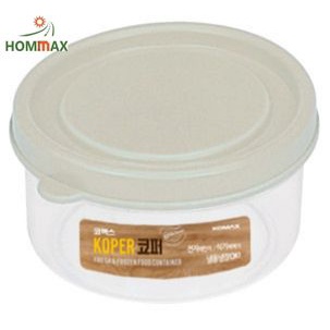 (KOMAX) Hộp nhựa tròn Koper 200ml nắp màu kem, đựng đồ ăn dặm, xuất xứ Hàn Quốc, nhựa PP an toàn cho